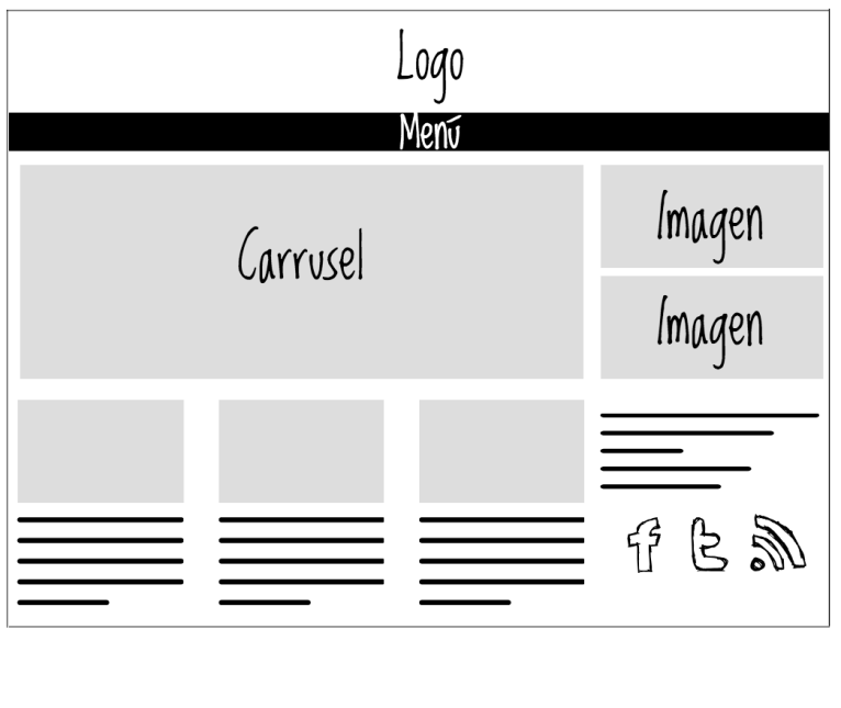 Boceto de blog o sitio web